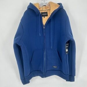Men's Aeropostale Sherpa Lined Zip Hoodie Blue Jacket 2XL NWT